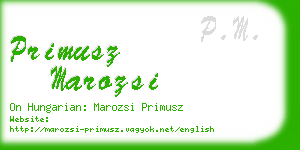 primusz marozsi business card